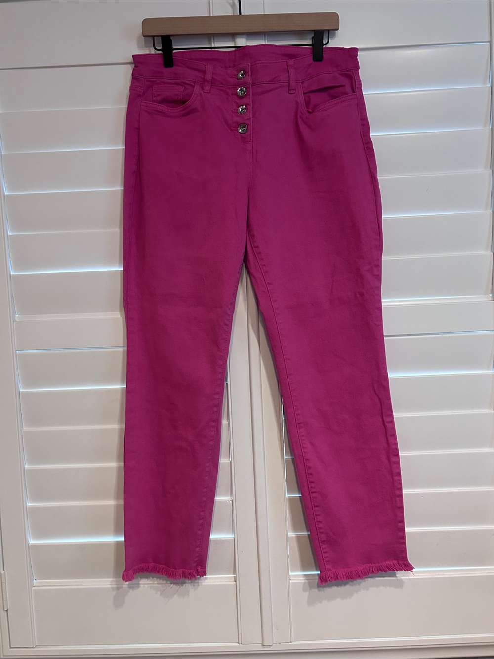 W by Worth straight Leg Chinos Trouser Magenta Pink Size 10